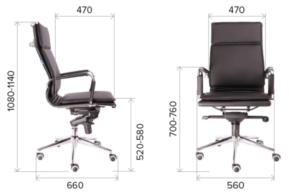 Кресло Everprof Nerey M Экокожа Черный