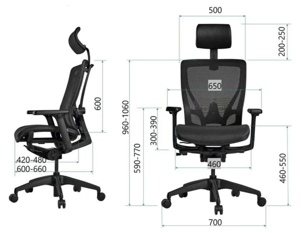 Эргономичное кресло для офиса SCHAIRS AEON-А01S, Цвет: черный