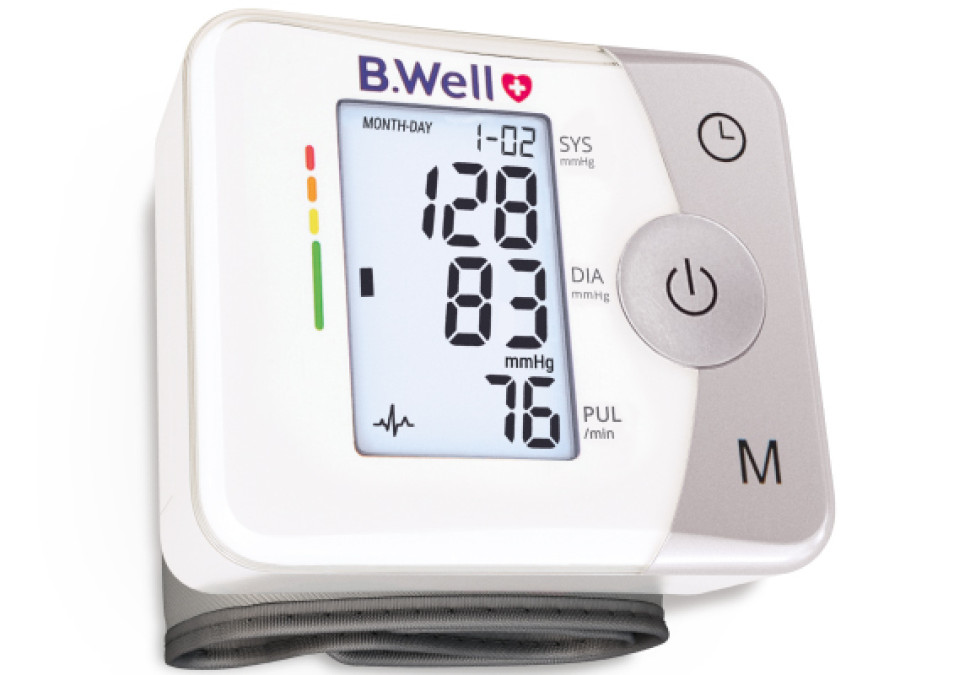 Тонометр автоматический на запястье B.Well MED-57 (увеличенная манжета 13,5-21,5 см)