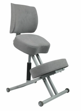 Стул коленный эргономичный &quot;ОЛИМП&quot; СК-2-2Г цвет светло серый (корпус серого цвета)