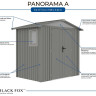 Металлический сарай Black Fox Panorama A из оцинкованной стали