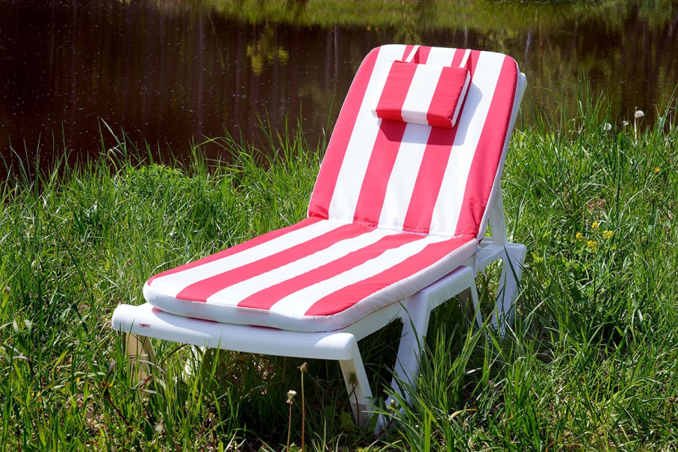 Матрац с вертикальной подушкой (бело-красный) Premium