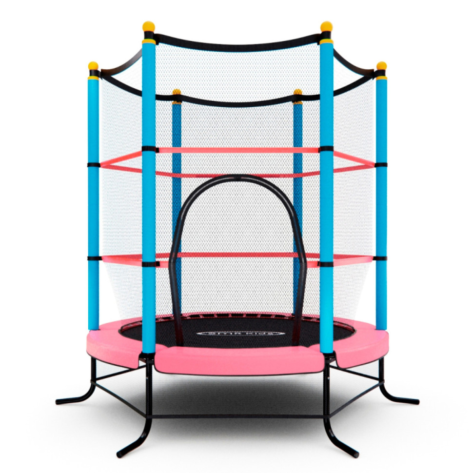 Батут детский DFC SMRKIDS 55" с сеткой, PINK