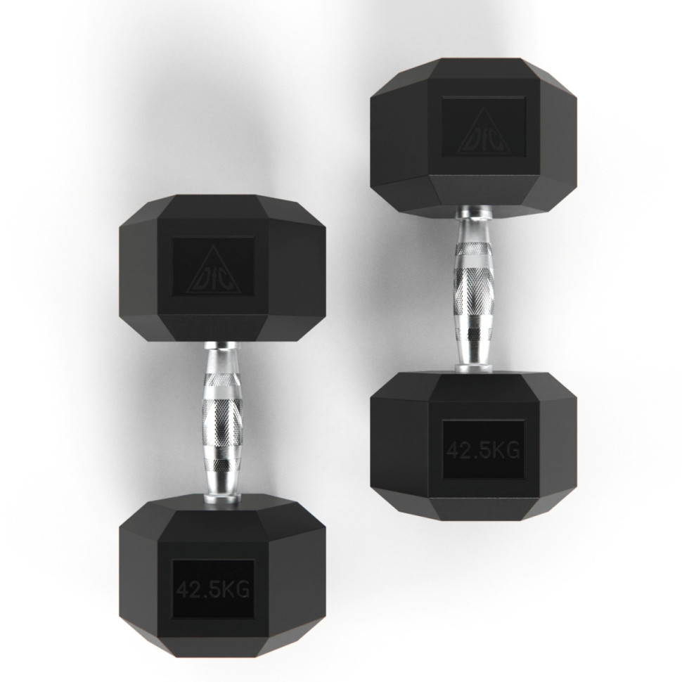 Гантели DFC гексаг. обрезиненная пара DB001-42,5 кг