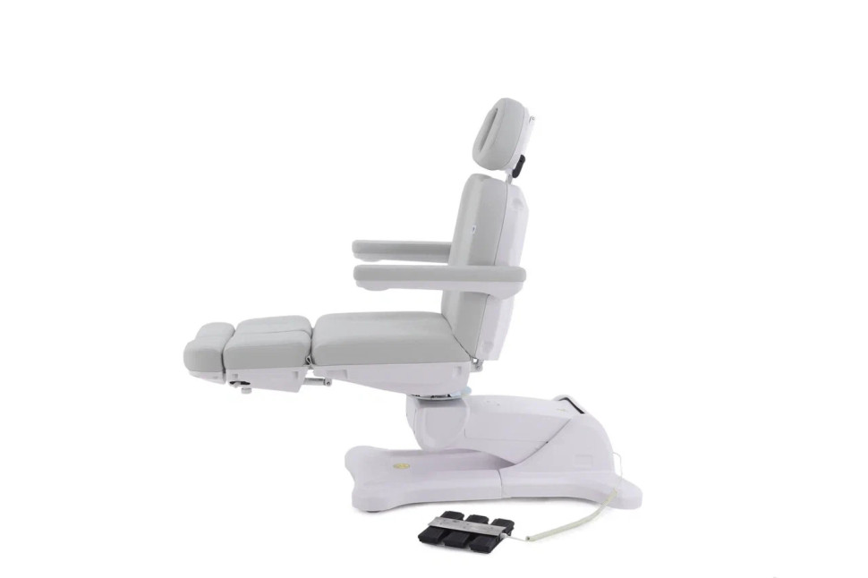 Педикюрное кресло электрическое MED-MOS ММКП-3 (КО-193Д) св.серый с ножной педалью