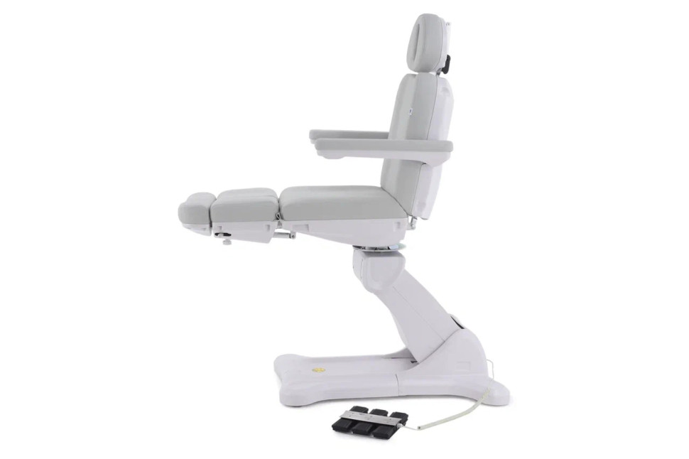 Педикюрное кресло электрическое MED-MOS ММКП-3 (КО-193Д) св.серый с ножной педалью