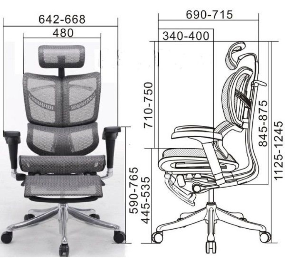 Кресло EXPERT FLY RFYM01-BK сетка черная/каркас черный с подножкой