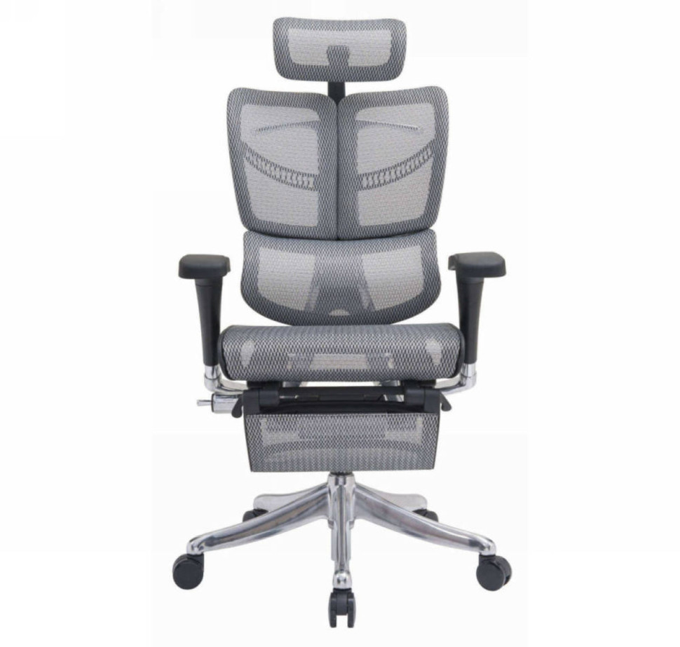 Кресло EXPERT FLY RFYM01-G-GY сетка серая/каркас серый с подножкой