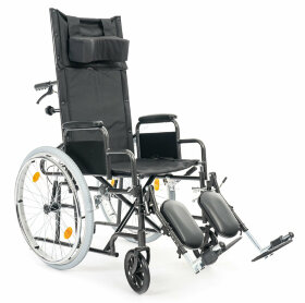 Кресло-коляска механическая МЕТ МК-630 c поднимающимися подножками и удлинённой спинкой