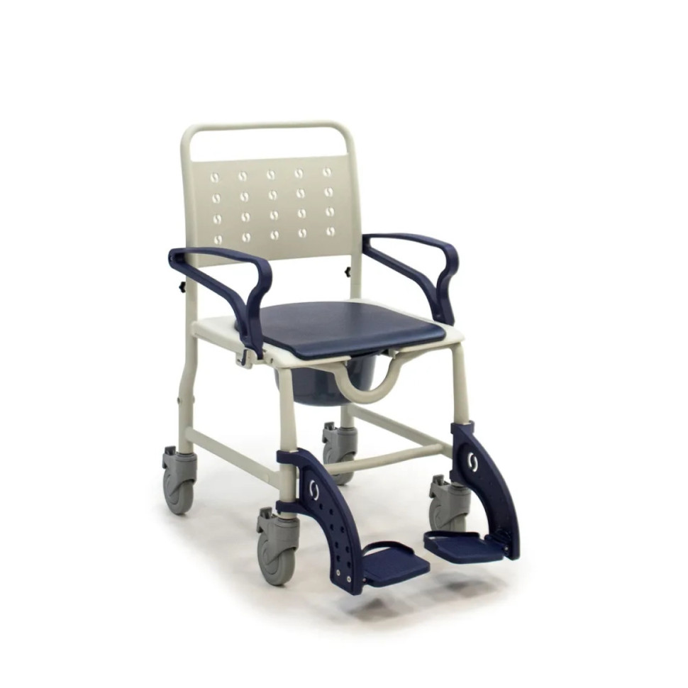 Кресло-каталка с санитарным оснащением MET BASTI (20131) Синий