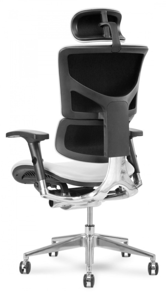 Кресло EXPERT SAIL SAL-01-WH-L белая кожа/черн каркас