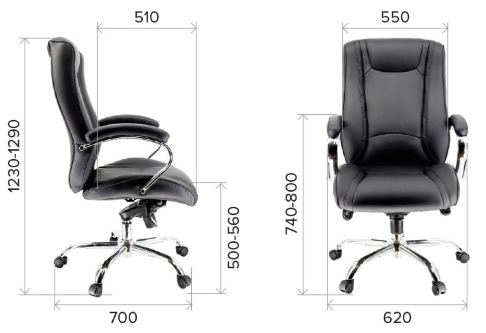 Кресло Everprof King M Кожа черный (EC-370 Leather Black)