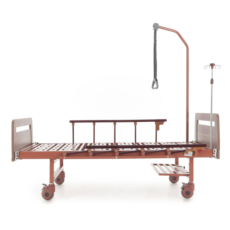 Кровать для лежачих больных с матрасом MED-MOS Е-8 ЛДСП (коричневый)