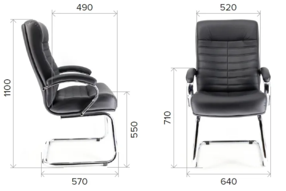 Кресло Everprof Orion CF Экокожа Черный