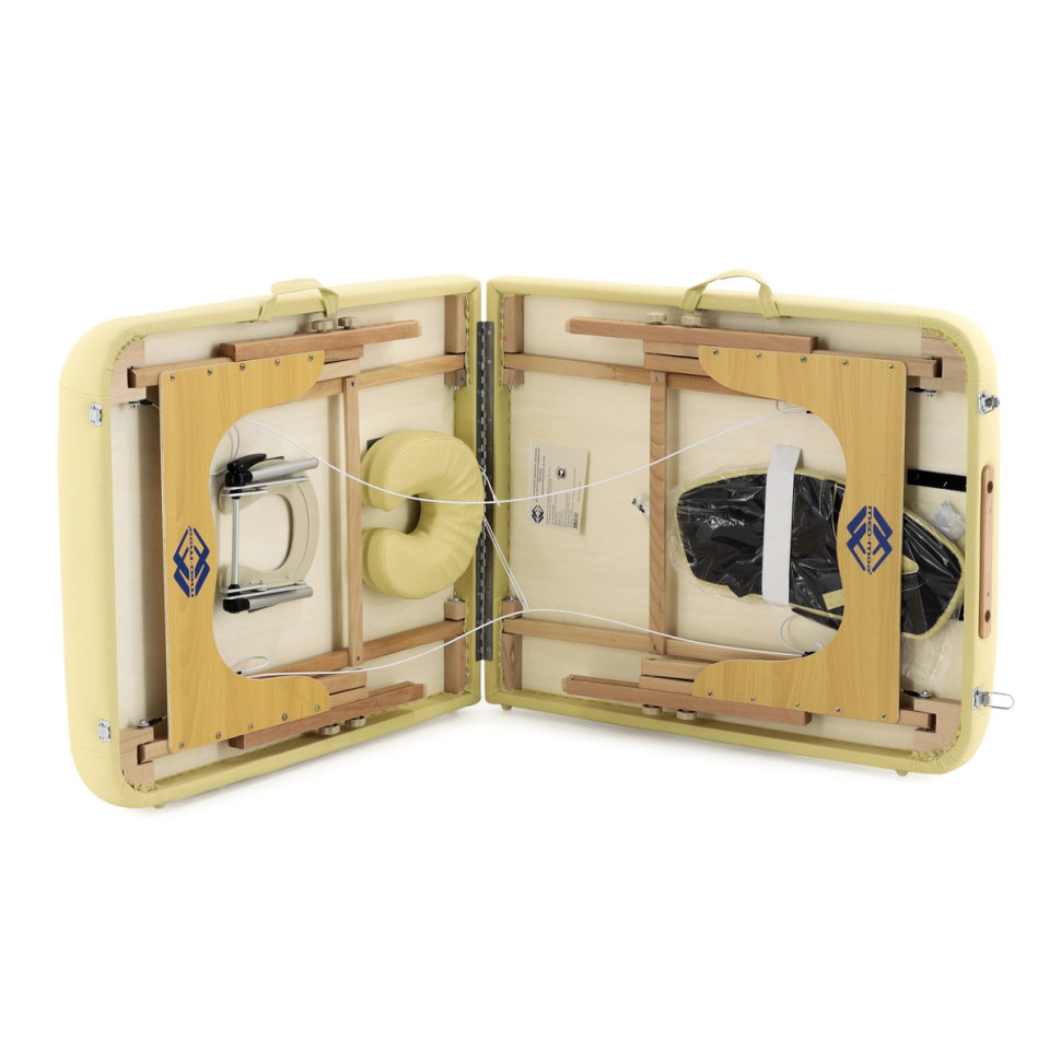 Массажный стол складной MED-MOS JF-AY01 (2.31.20) 2-х секционный, деревянная рама, бежевый