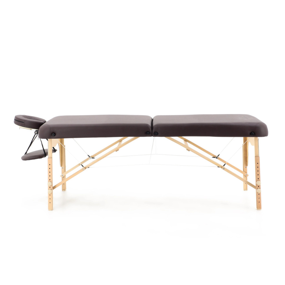 Массажный стол складной MED-MOS JF-AY01 (2.31.20) 2-х секционный, деревянная рама, коричневый