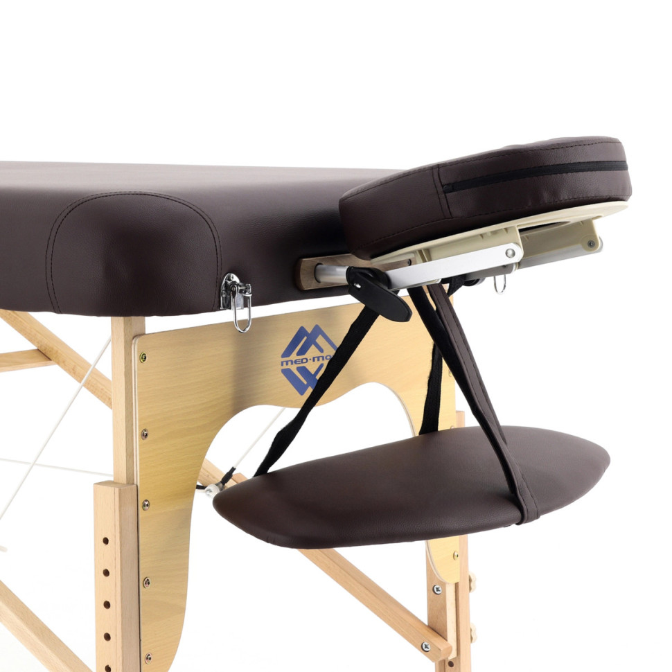Массажный стол складной MED-MOS JF-AY01 (2.31.20) 2-х секционный, деревянная рама, коричневый