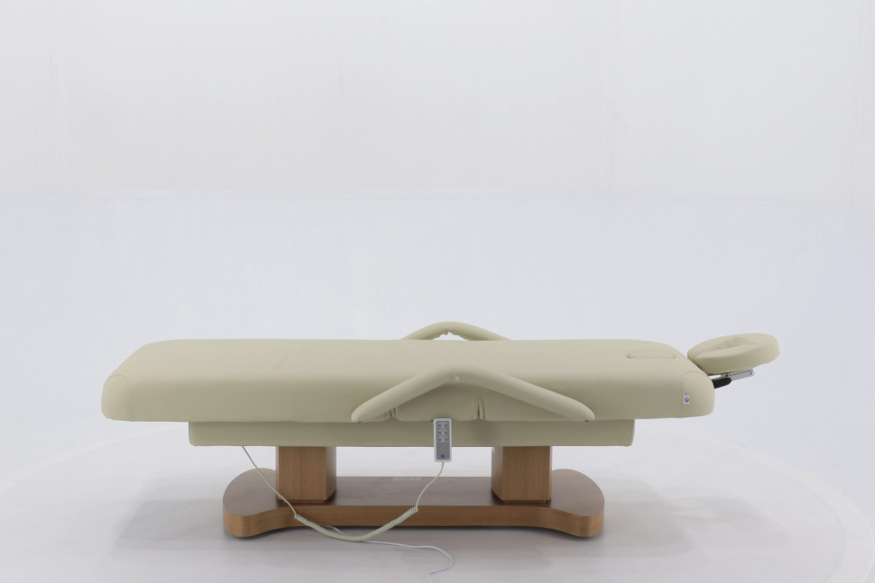 Массажный стол электрический MED-MOS ММКМ-2 (КО-156Д) светло-бежевый/светлое дерево