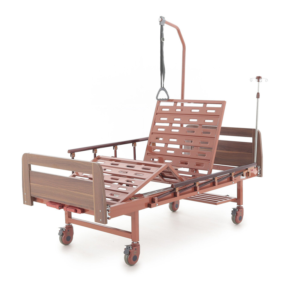 Кровать механическая Е-8 (ММ-2024Д-06) ЛДСП (коричневый) без матраса