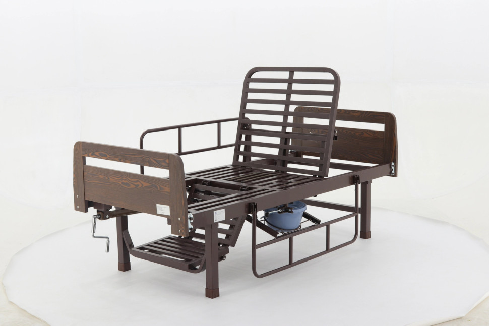 Кровать механическая MED-MOS E-49 (ЛДСП кор., 6 секций,матрас,уголки,ТУ,столик,ванночка,без колес,К)