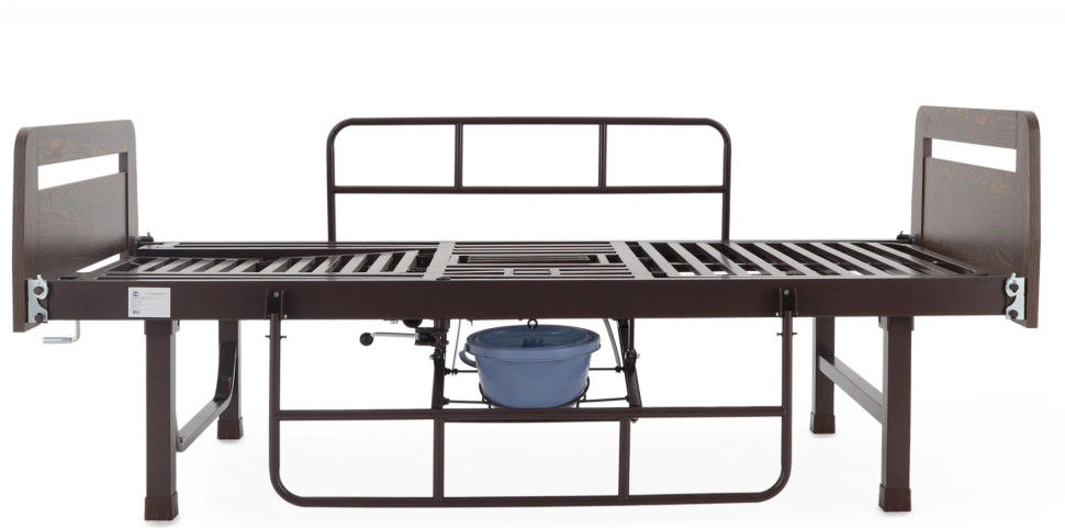 Кровать для лежачих больных с матрасом MED-MOS E-49 ЛДСП коричневая