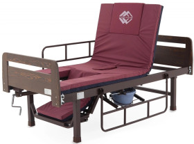 Кровать для лежачих больных с матрасом MED-MOS E-49 ЛДСП коричневая