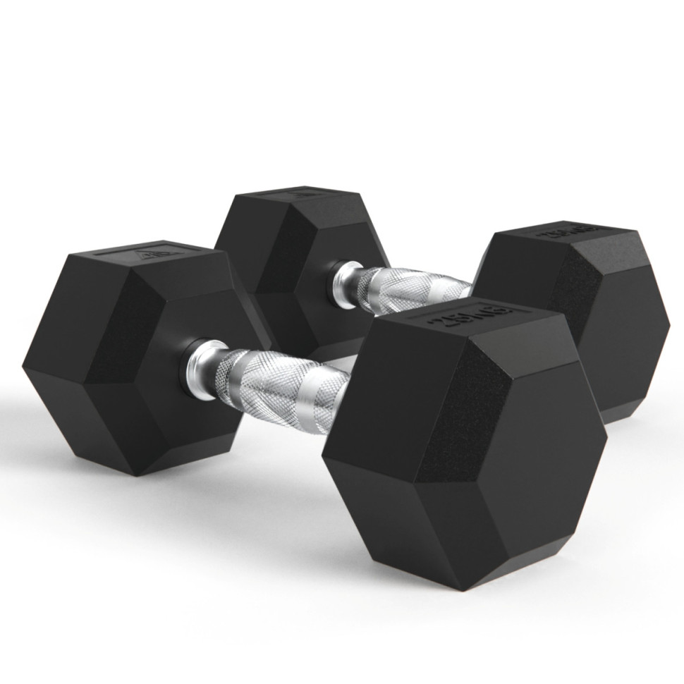 Гантели DFC гексаг. обрезиненная пара DB001-25 кг
