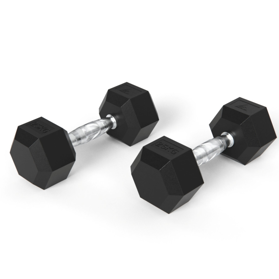 Гантели DFC гексаг. обрезиненная пара DB001-25 кг