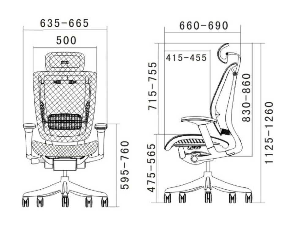 Кресло EXPERT SPRING HSPM01-BK сетка черная / каркас черный