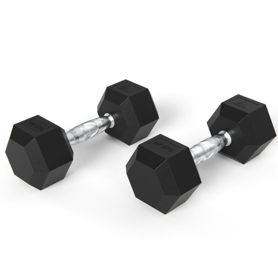 Гантели DFC гексаг. обрезиненная пара DB001-27,5 кг