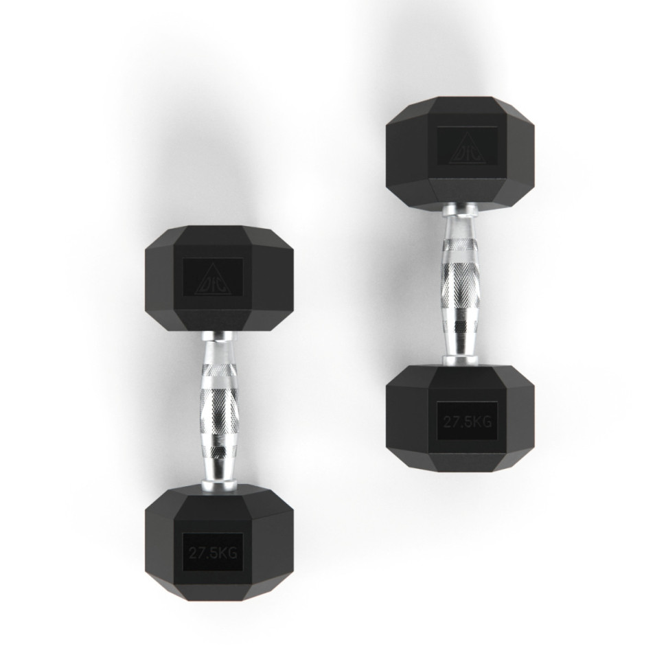 Гантели DFC гексаг. обрезиненная пара DB001-27,5 кг