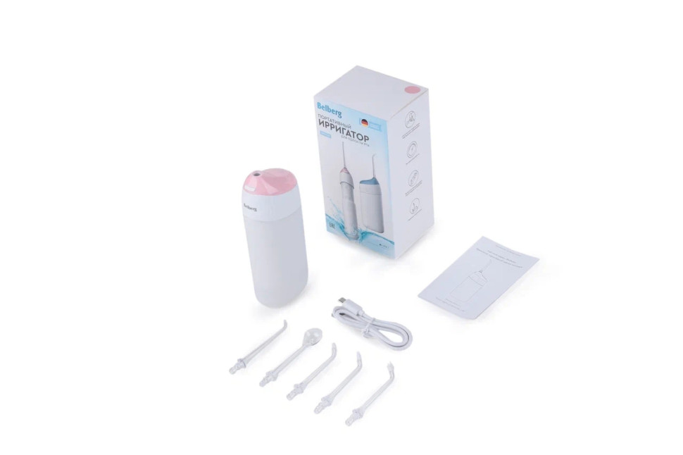 Ирригатор портативный аккумуляторный Belberg JM01221 (розовый)