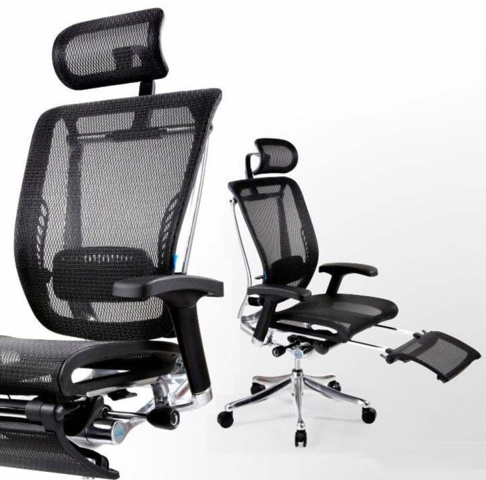 Кресло EXPERT SPRING RSPM01-BK сетка черная/каркас черн с подножкой