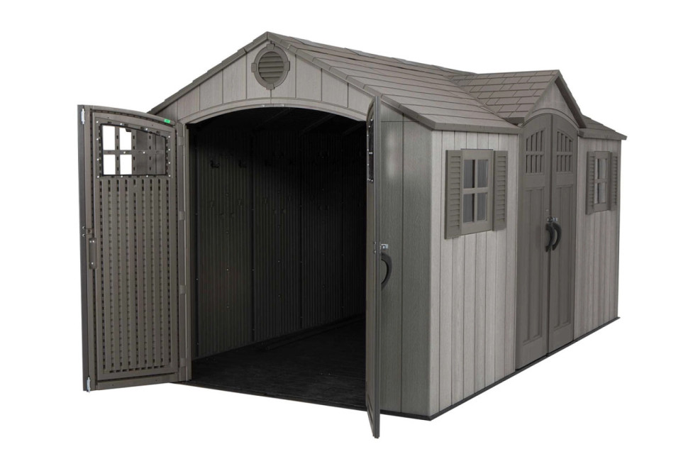 Сарай пластиковый WoodLook 15*8 DD