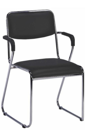 Стул для посетителей Everprof Fix Chrome Plus экокожа черный