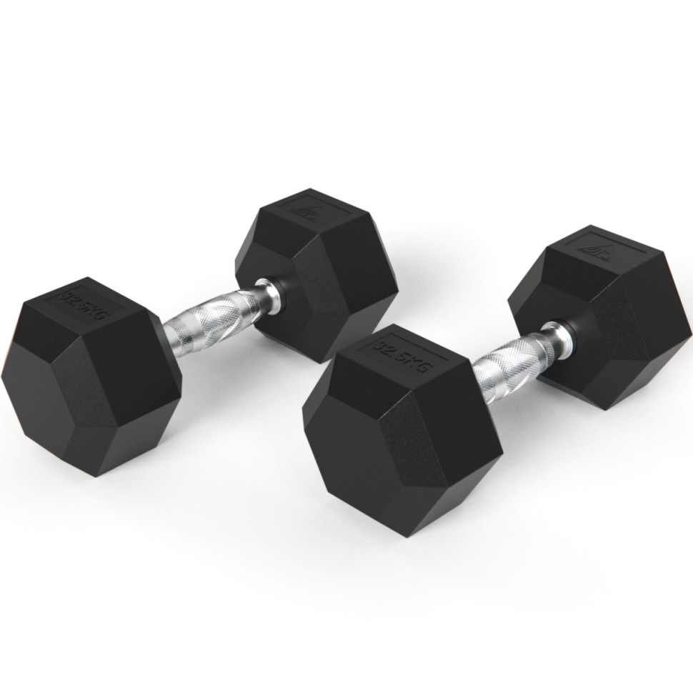 Гантели DFC гексаг. обрезиненная пара DB001-32,5 кг