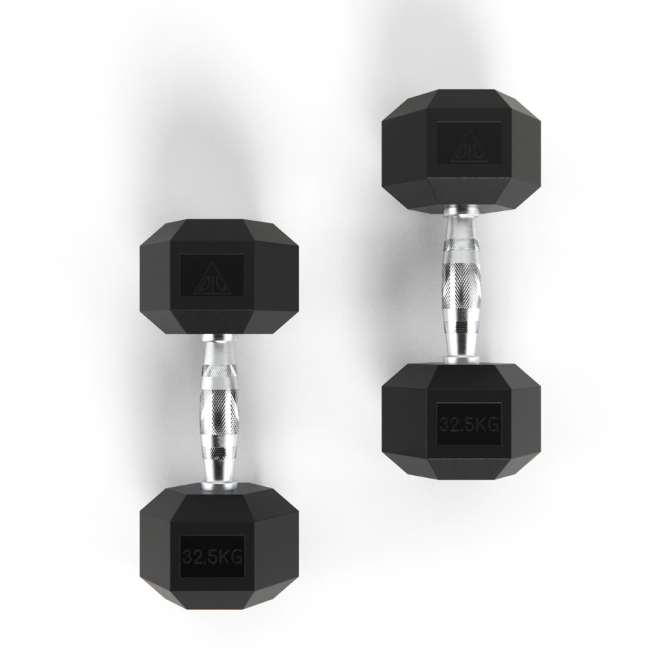 Гантели DFC гексаг. обрезиненная пара DB001-32,5 кг
