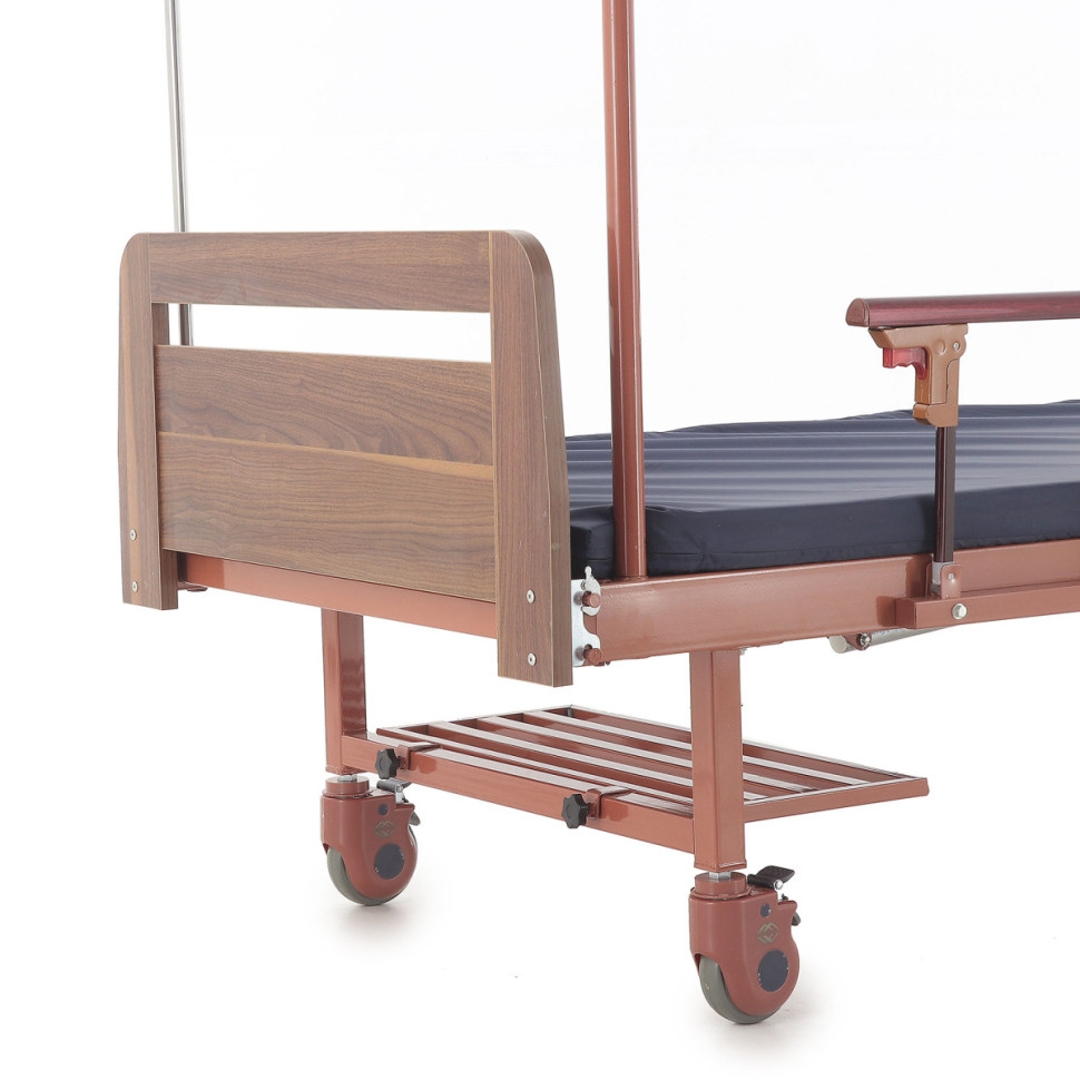 Кровать для лежачих больных с матрасом MED-MOS Е-17В ЛДСП (коричневый)