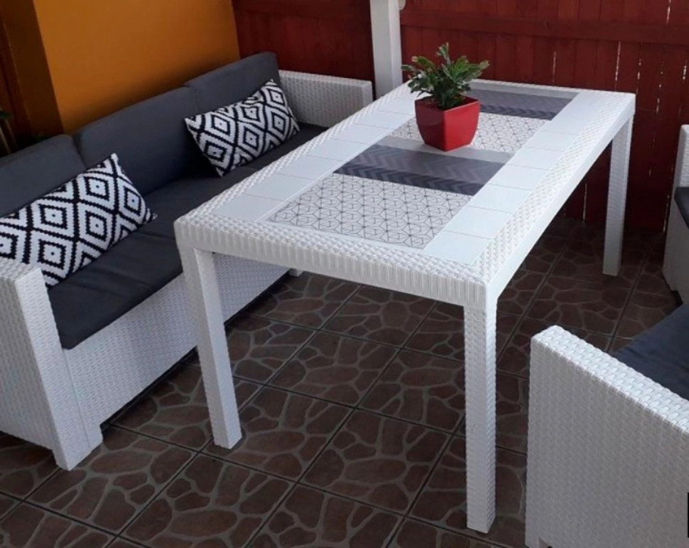 Стол B:rattan Houston 1500*900мм, белый