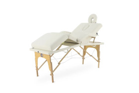 Массажный стол складной MED-MOS JF-Tapered 4-х секционный, деревянная рама, белый