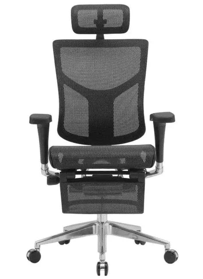 Кресло EXPERT STAR RSTM01-BK сетка черн/каркас черн с подножкой