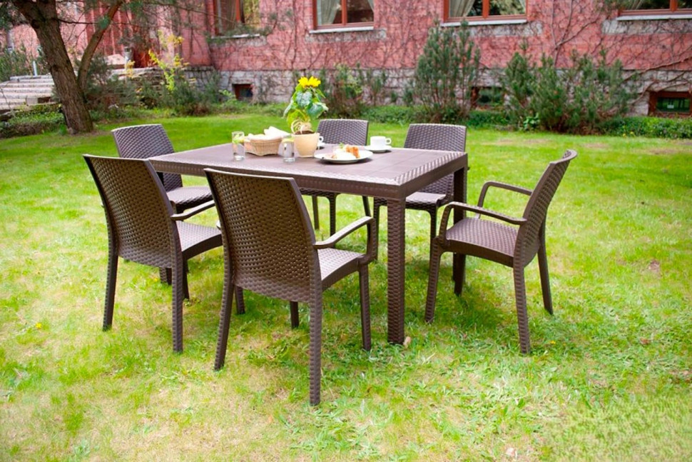 Стол B:rattan Houston 1500*900мм, коричневый