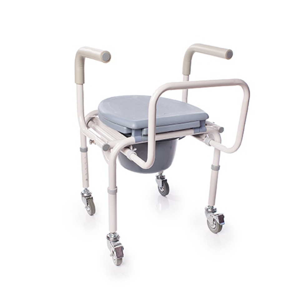 Кресло-туалет Санитар 06-02 откидные подлокотники, с колесами, пр-во РФ