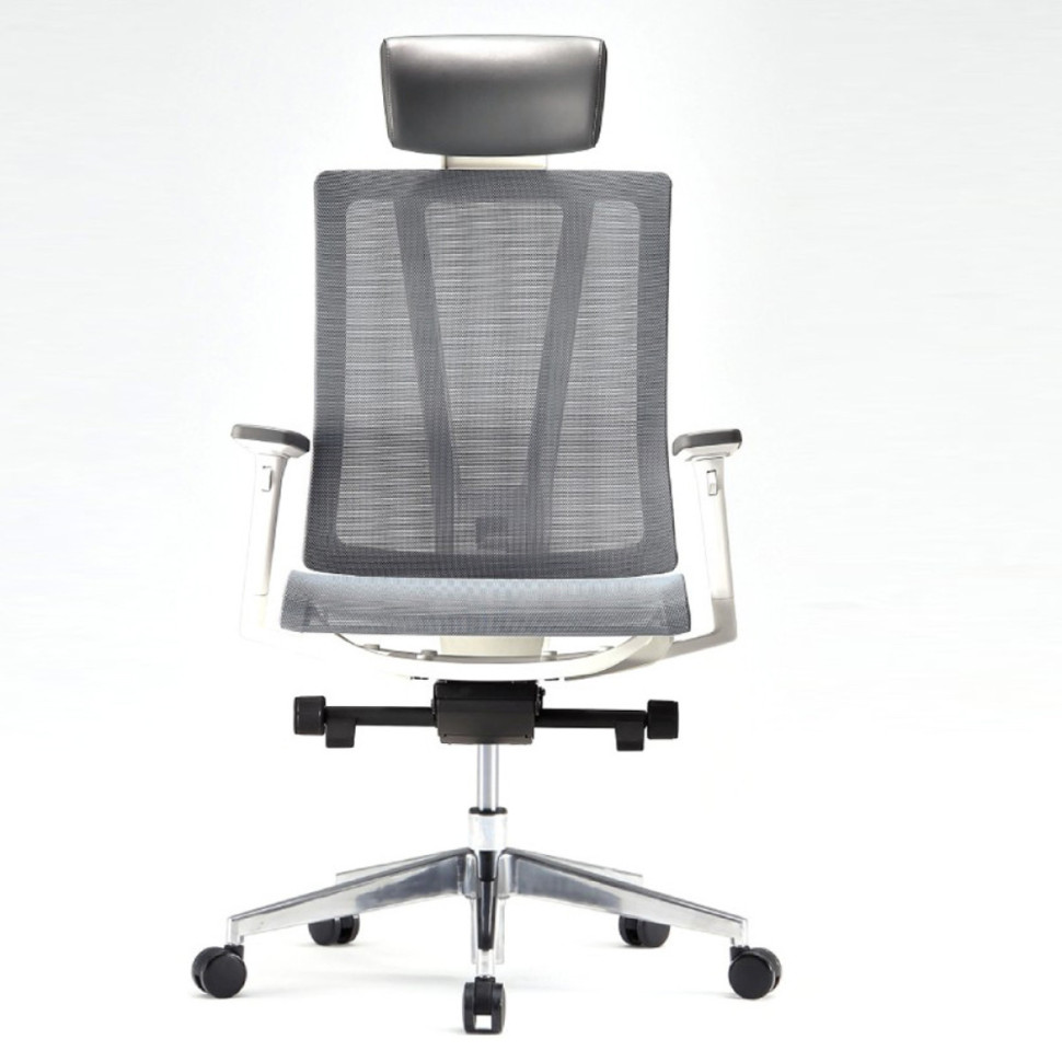 Кресло FALTO G1 AIR GON-18WALH-AL-GY Спинка серая/сидение серое/Каркас белый