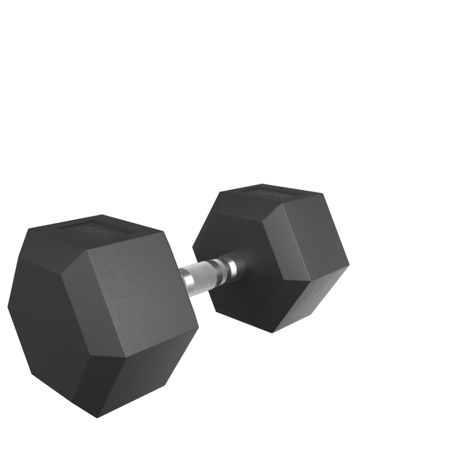 Гантель гексагональная UNIX Fit обрезиненная 25 кг / шт.