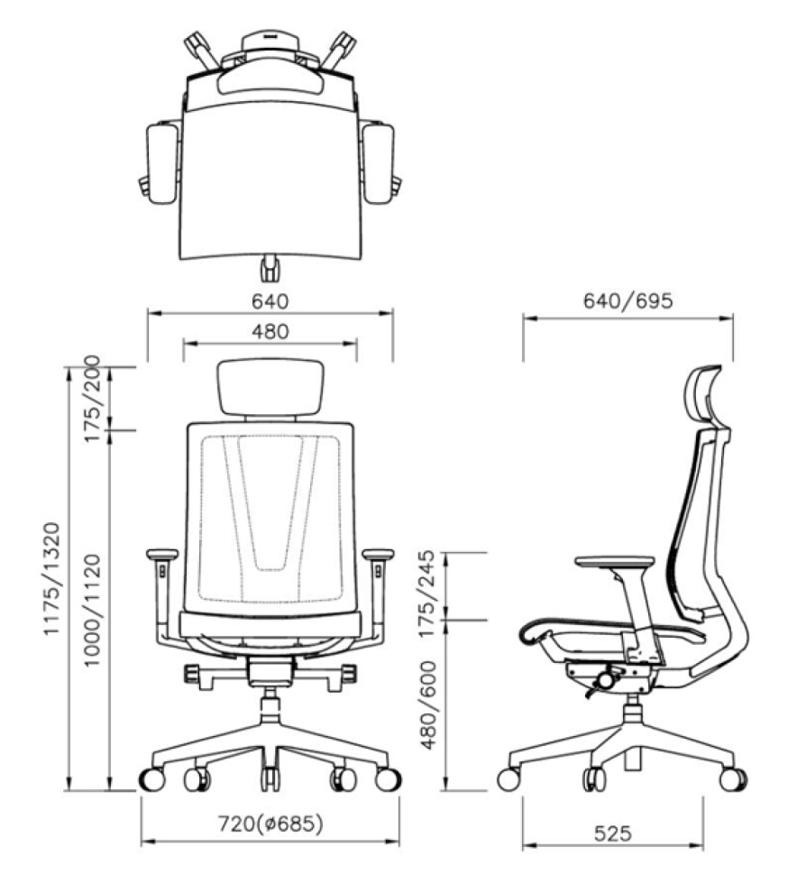 Кресло FALTO G1 AIR GON-18KALH-AL-BK Спинка Черн /сидение Черн /Каркас черный