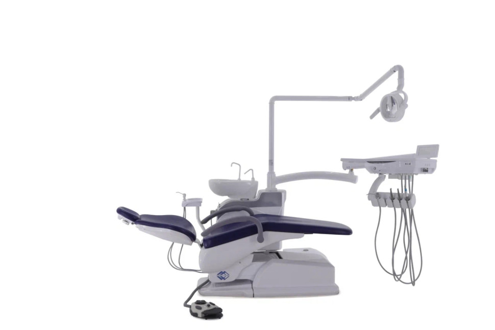 Стоматологическая установка CQ-216 (СО-002М-01) голубой, нижняя подача