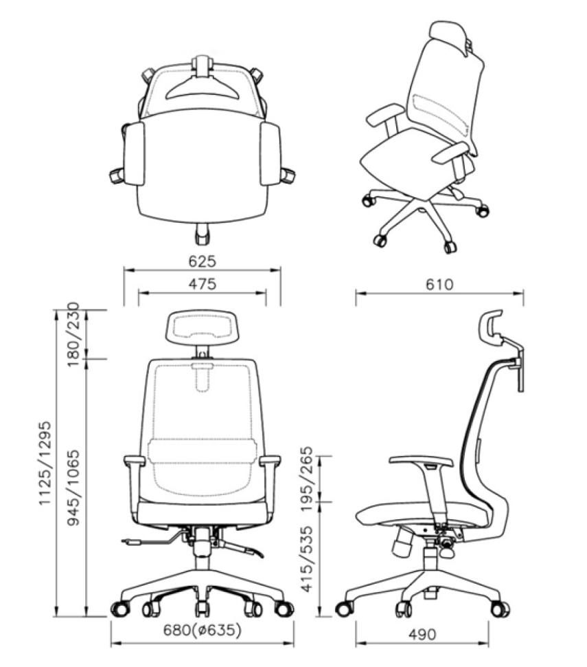 Кресло FALTO NEO NEO11-LAL/GY-GY Спинка серая/сидение серое/Каркас серый