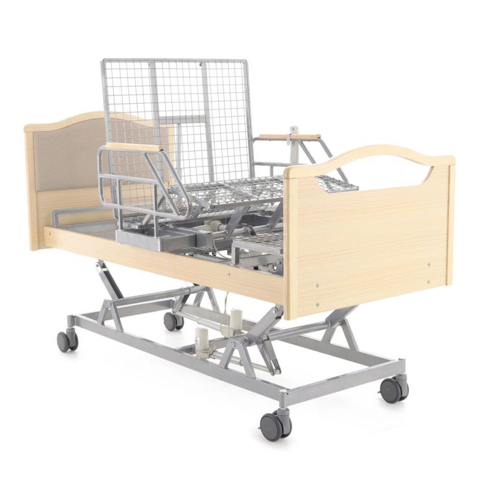 Кровать электрическая MED-MOS DB-2B с поворотным креслом в левую сторону (светлое дерево)