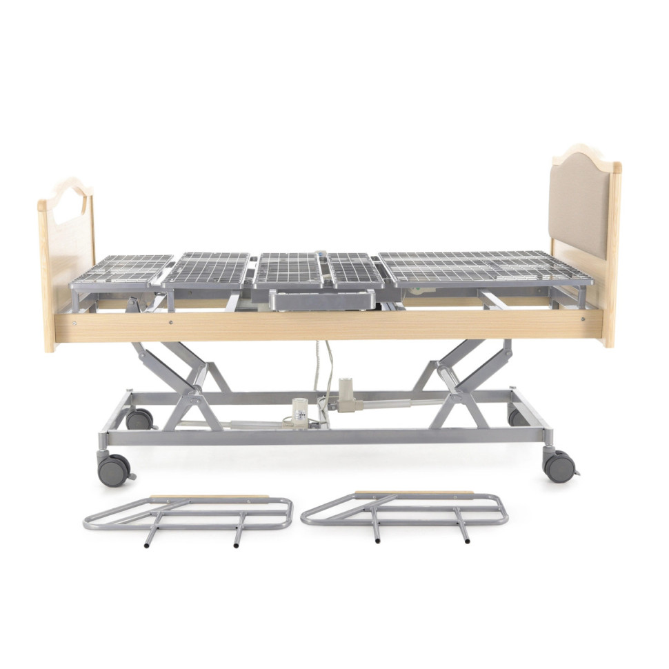 Кровать электрическая MED-MOS DB-2B с поворотным креслом в левую сторону (светлое дерево)